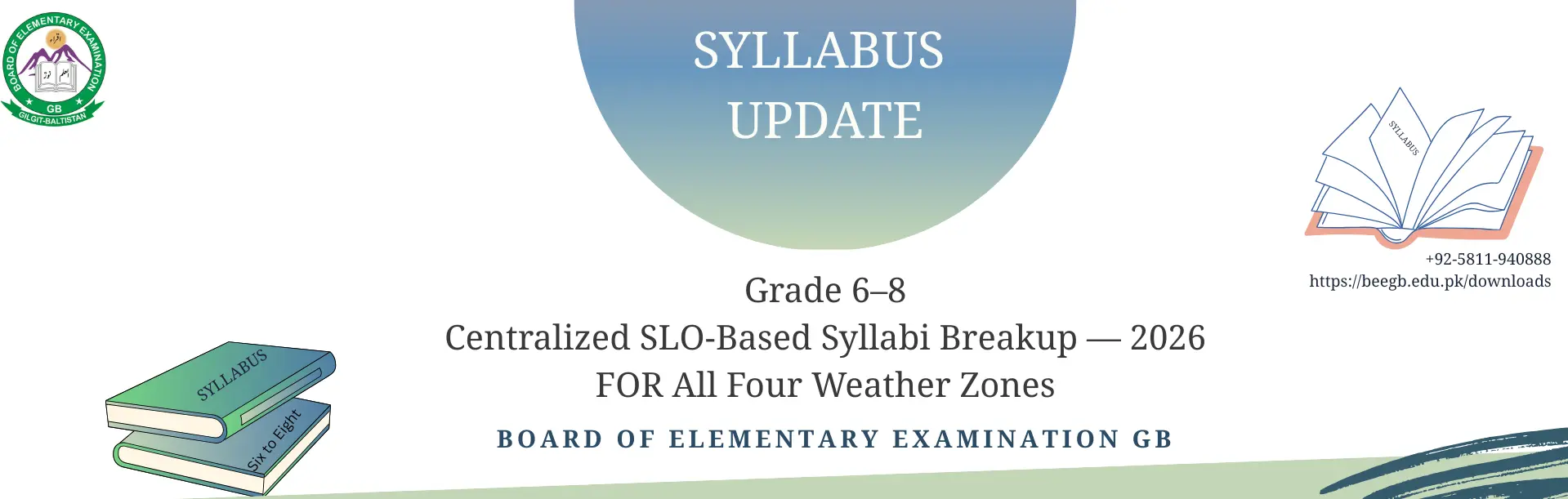 Grade 6 to 8 Centralized SLO-Based Syllabi Breakup (2026) for All Four Weather Zones
